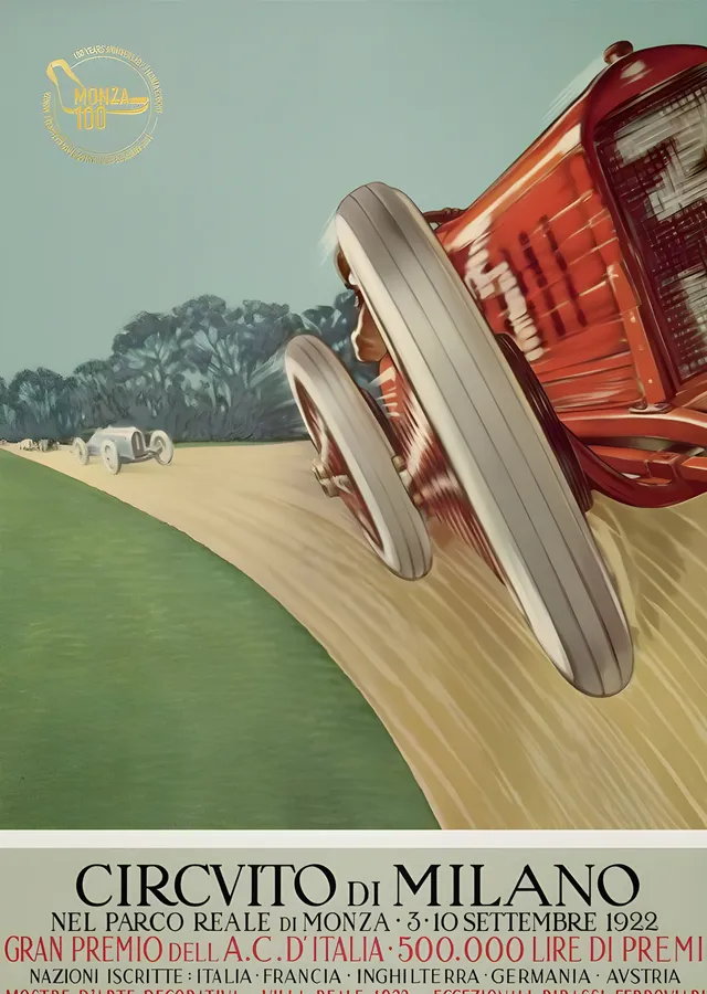 Monza Pisti · 1922 100. Yıl metal tablo