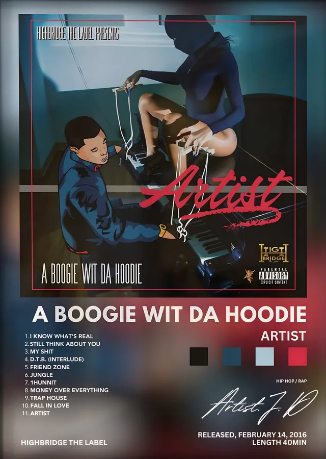 A Boogie wit da Hoodie: Artist metal tablo