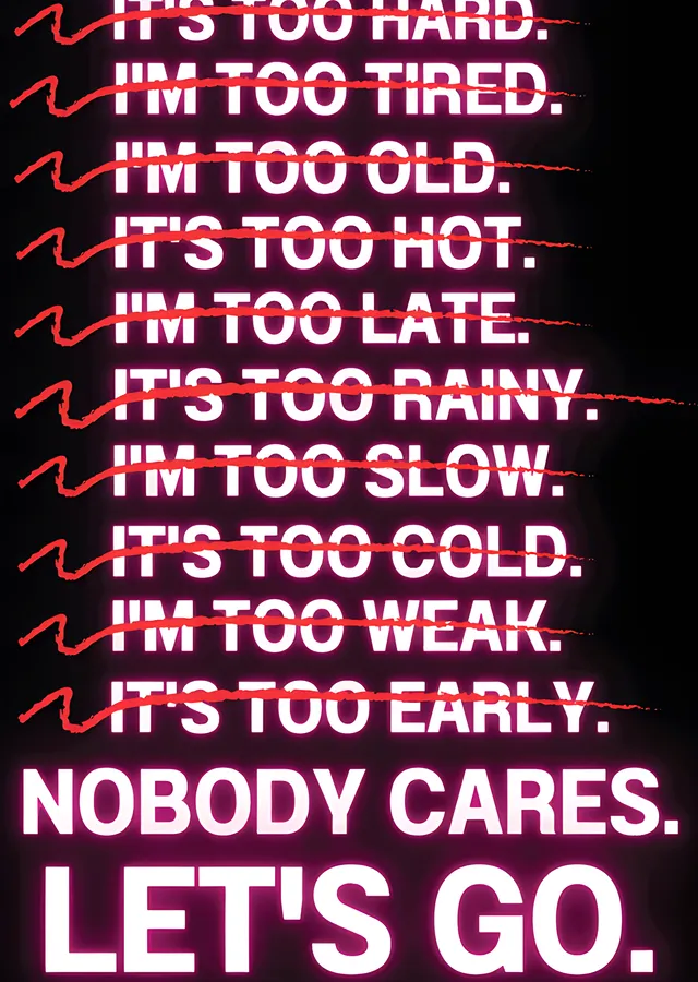 Nobody Cares. Let's Go. metal tablo