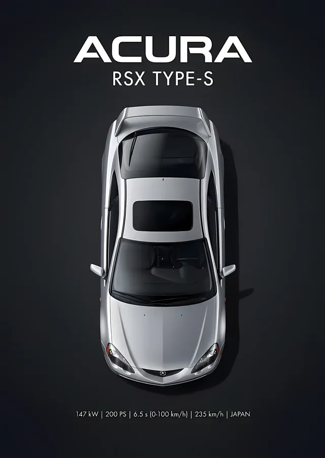 Acura RSX Type-S: Kuşbakışı metal tablo