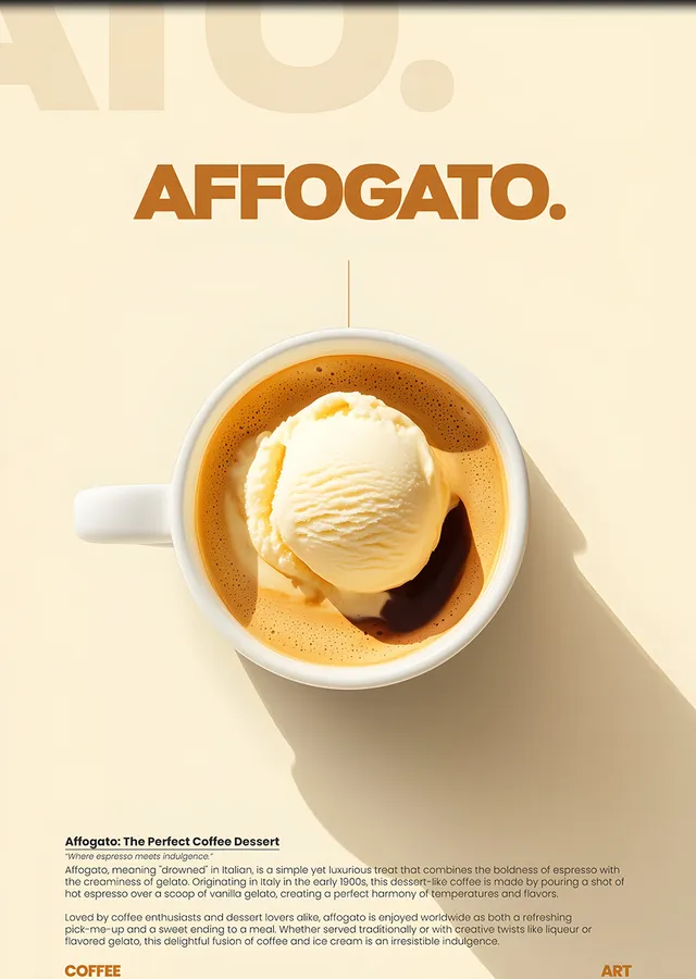 Affogato Kahve Tarifi metal tablo