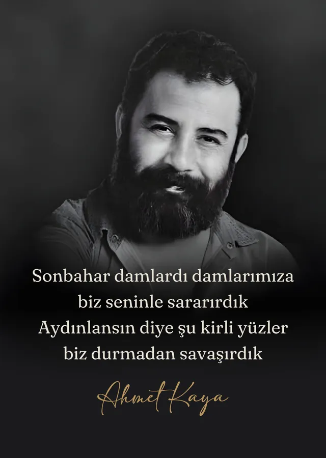 Ahmet Kaya - Sonbahar Damlardı Damlarımıza metal tablo