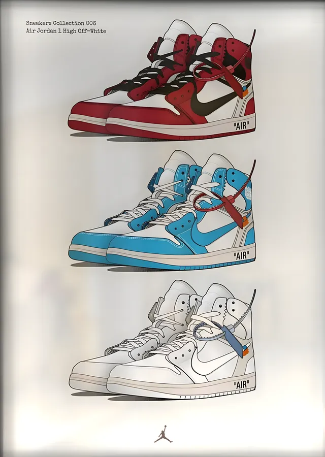 Air Jordan 1 High: Off-White Üçlü metal tablo
