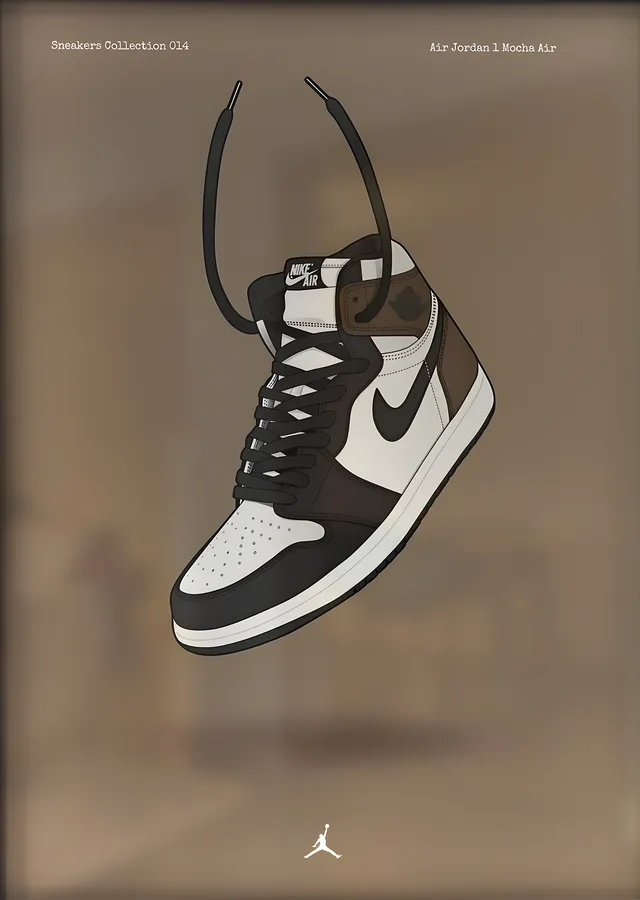 Air Jordan 1: Mocha metal tablo