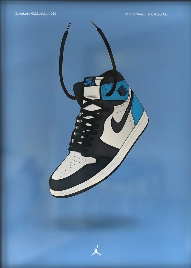 Air Jordan 1: Obsidian metal tablo