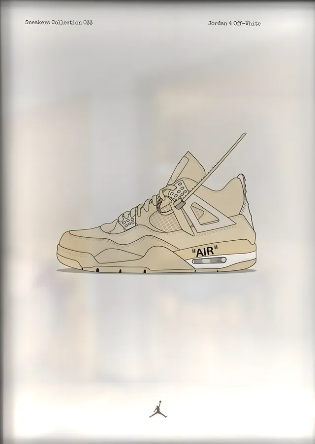 Air Jordan 4: Off-White metal tablo
