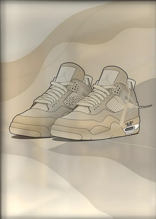 Air Jordan 4: Off-White Sail metal tablo