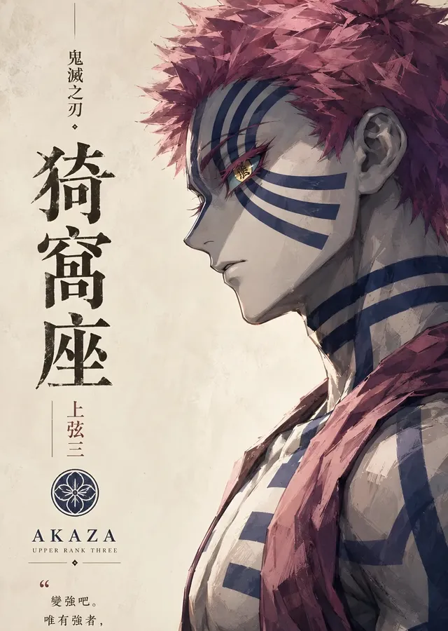 Akaza - Demon Slayer metal tablo