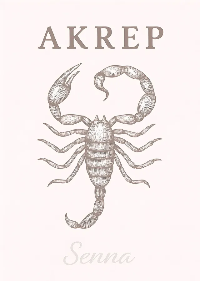 Akrep: Vintage Bilimsel Çizim metal tablo