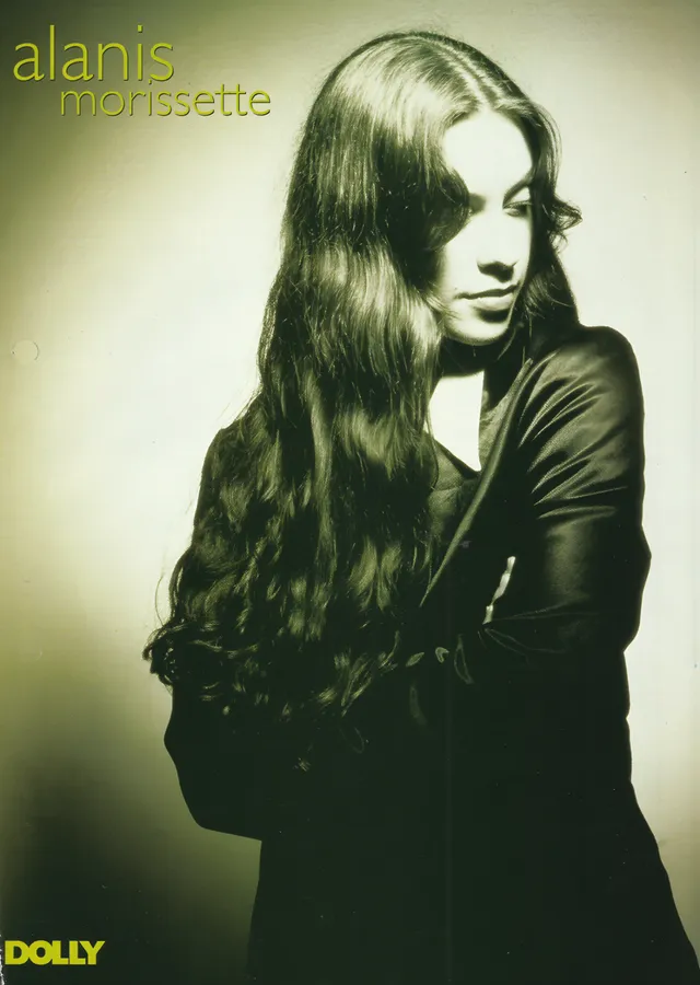 Alanis Morissette - Yeşil Tonlu Portre metal tablo