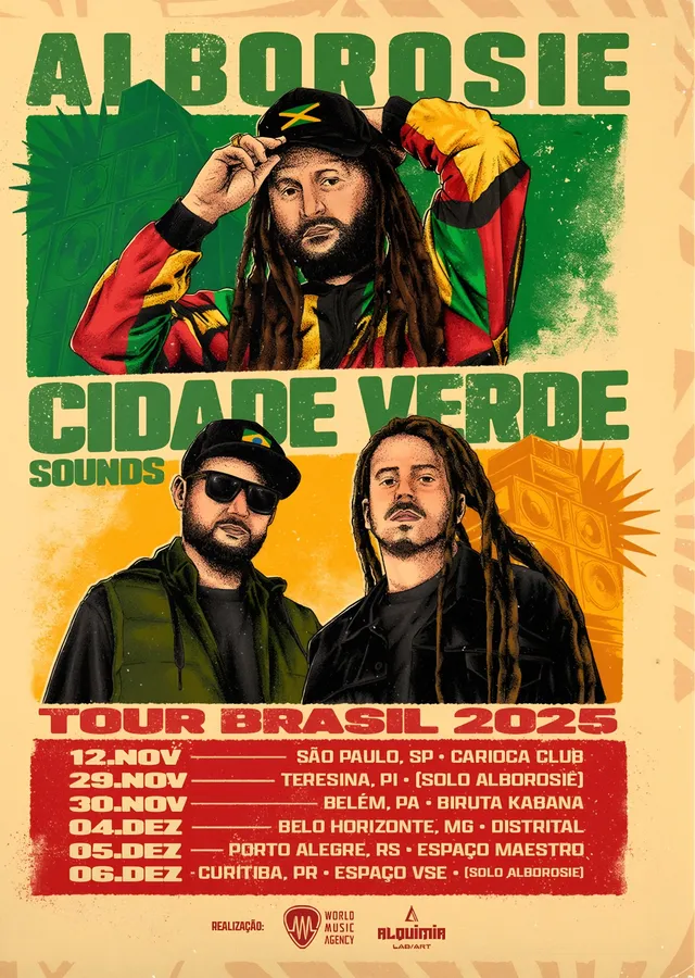 Alborosie - Cidade Verde Sounds Brezilya Turnesi metal tablo