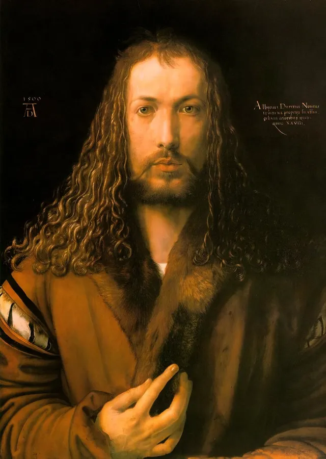 Albrecht Dürer - 1500 Otoportresi metal tablo