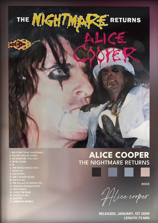 Alice Cooper: The Nightmare Returns metal tablo