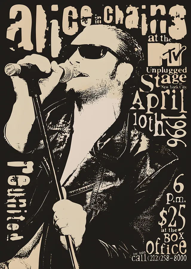 Alice in Chains: MTV Unplugged Konser Afişi metal tablo