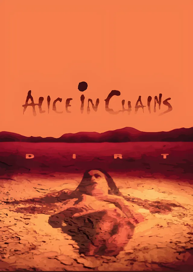 Alice in Chains: Turuncu Çölde Dirt Kapağı metal tablo
