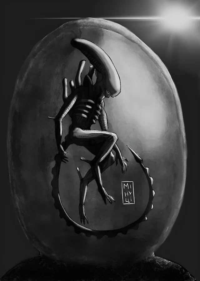 Alien - Yumurtadan Çıkan Xenomorph metal tablo
