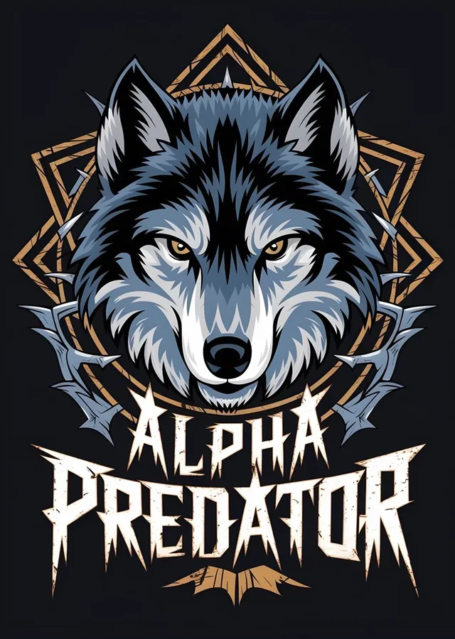 Alpha Predator - Kurt Amblemi metal tablo