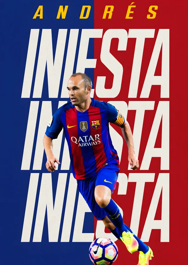 Andrés Iniesta: Tekrarlayan İsim Afişi metal tablo