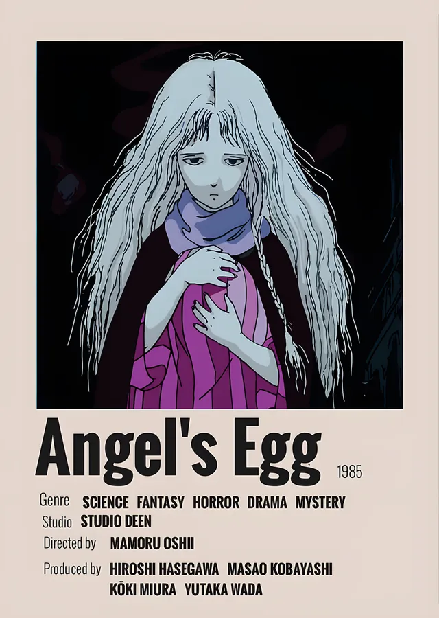 Angel's Egg: Beyaz Saçlı Kız ve Yumurta metal tablo