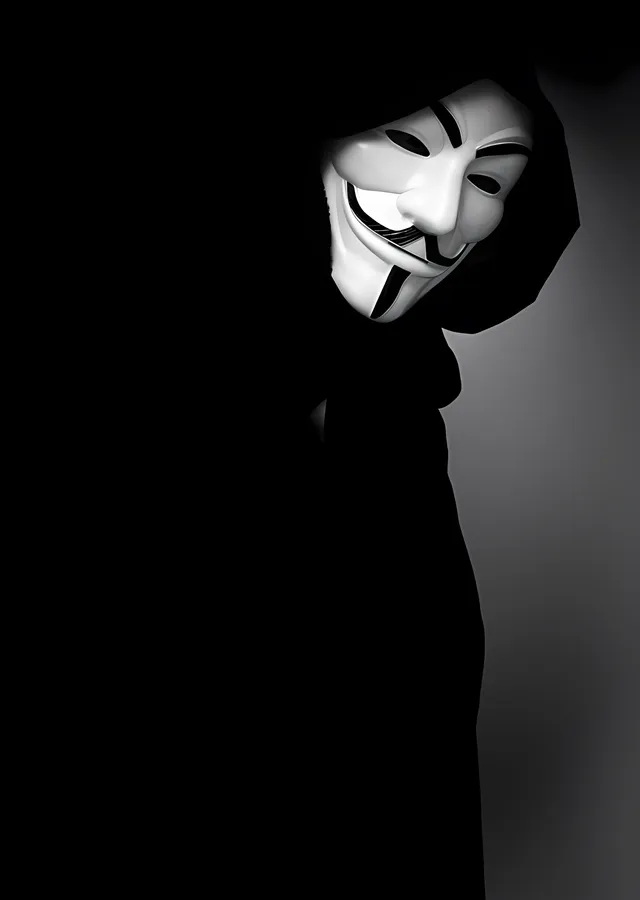 Anonymous Maskesi: Karanlıkta Silüet metal tablo