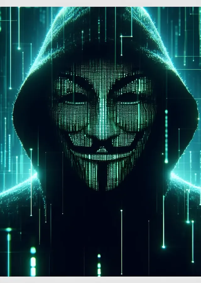 Anonymous: Yeşil Kod Maskesi metal tablo