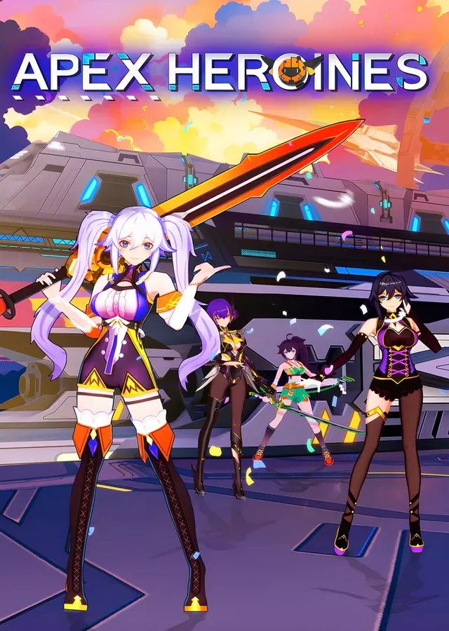 Apex Heroines: Pastel Gökte Beyaz Saçlı Savaşçılar metal tablo