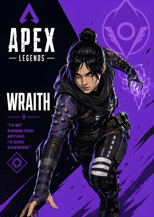 Apex Legends: Mor Zeminde Wraith metal tablo