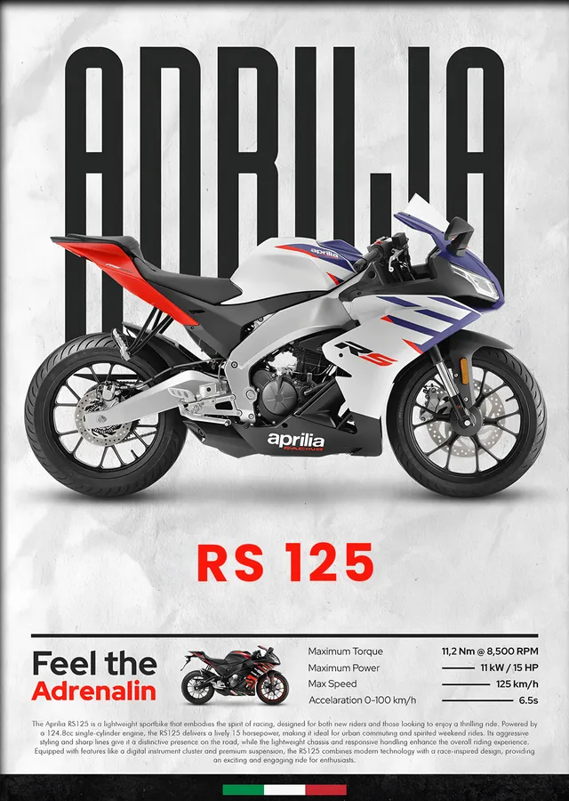 Aprilia RS 125 metal tablo