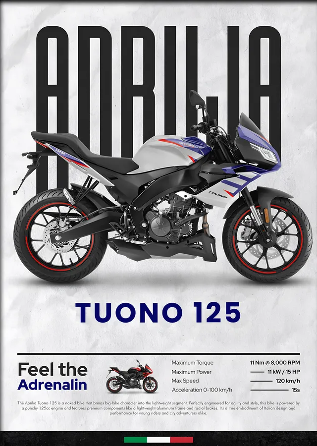 Aprilia Tuono 125 metal tablo