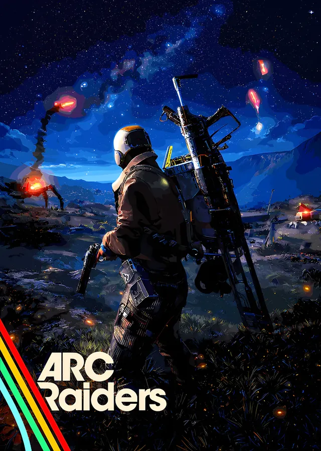 ARC Raiders: Yıldızlı Gecede Akıncı ve Kule metal tablo