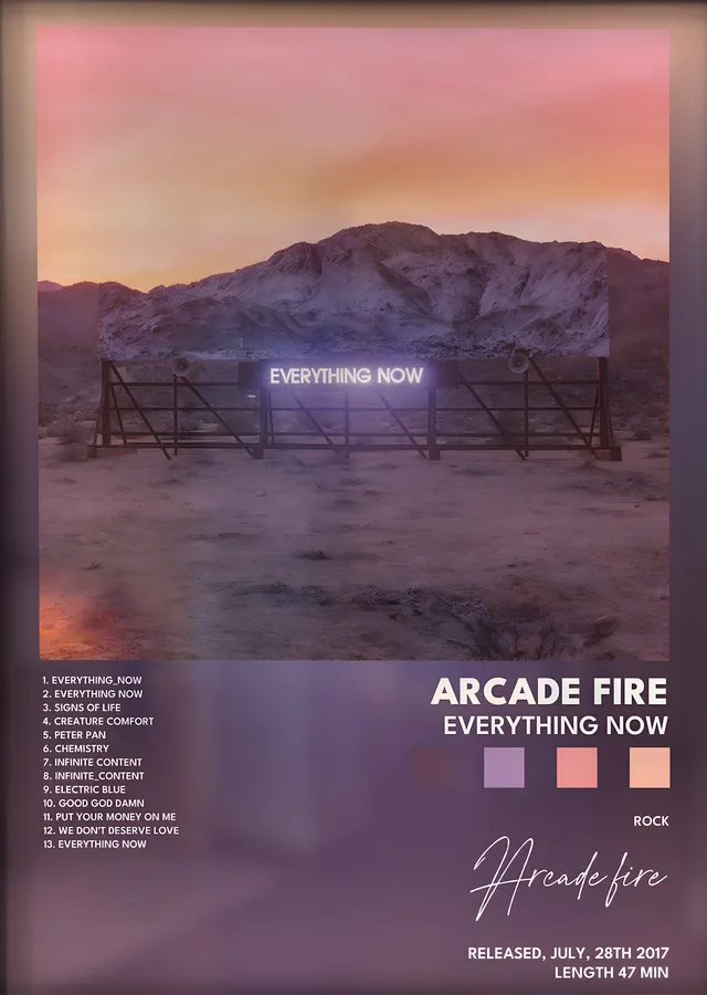 Arcade Fire: Everything Now metal tablo
