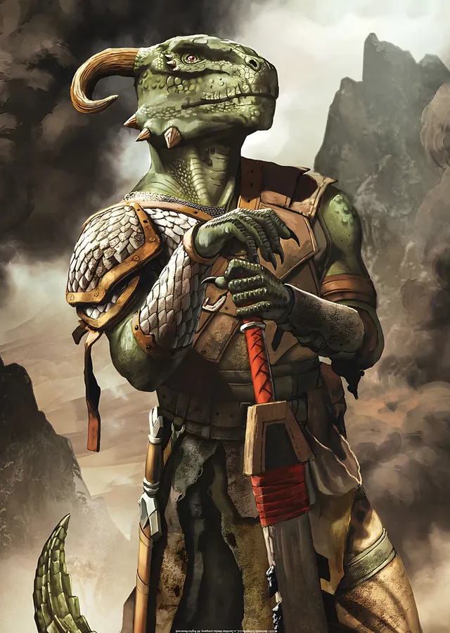 Argonian Savaşçı metal tablo