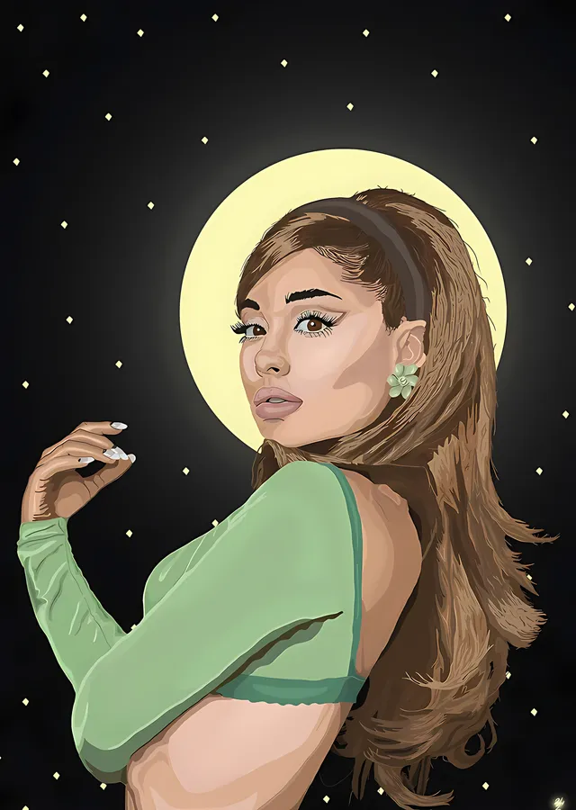 Ariana Grande: Dolunay Halesi metal tablo