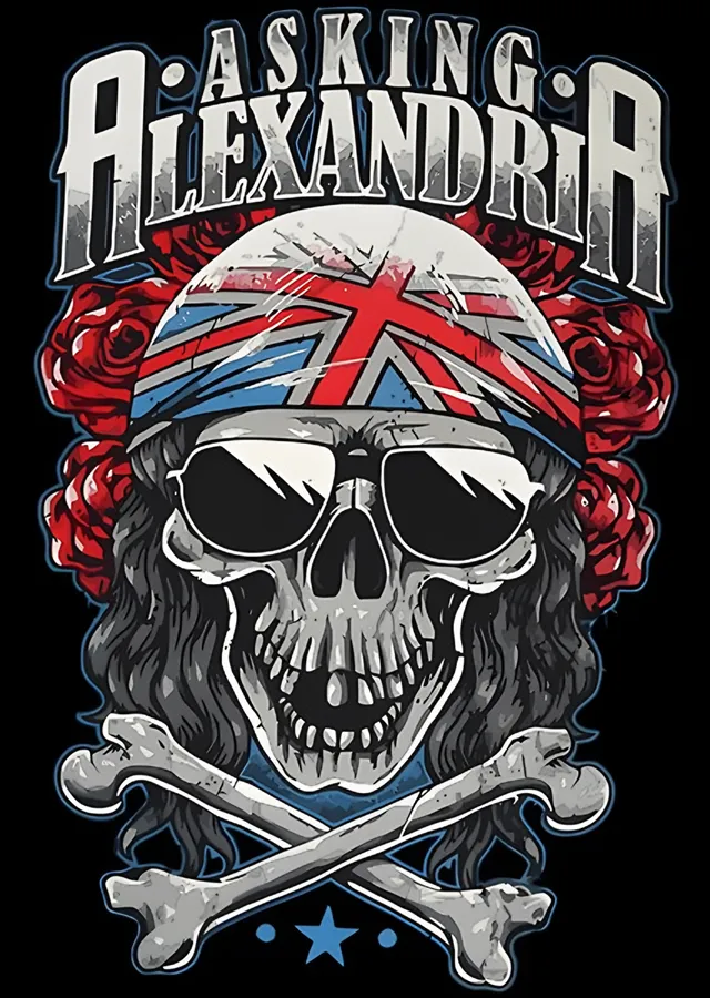 Asking Alexandria - Bandanalı Kuru Kafa metal tablo