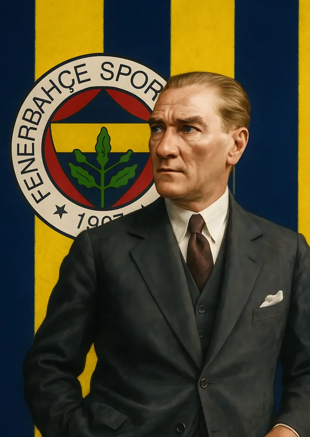 Atatürk ve Fenerbahçe Arması metal tablo