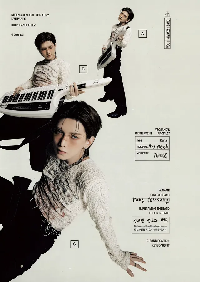 ATEEZ: Kang Yeosang Keytar Profili metal tablo