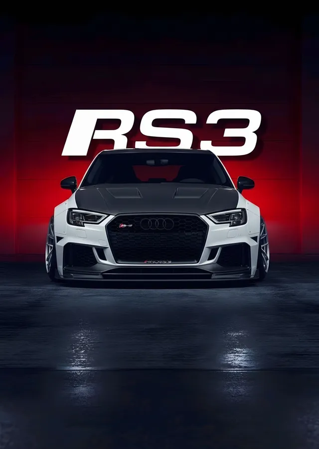 Audi RS3 Kırmızı Işık metal tablo