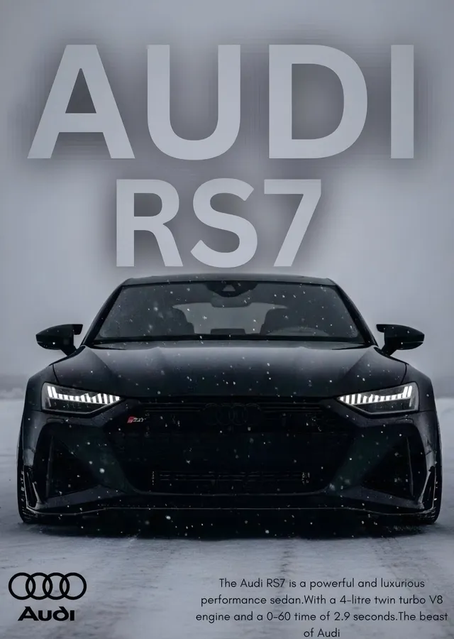 Audi RS7 Kar Tanesi metal tablo