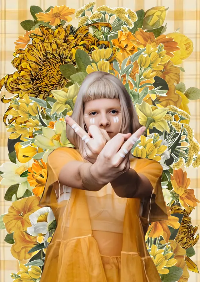 AURORA: Çiçekler Arasında metal tablo