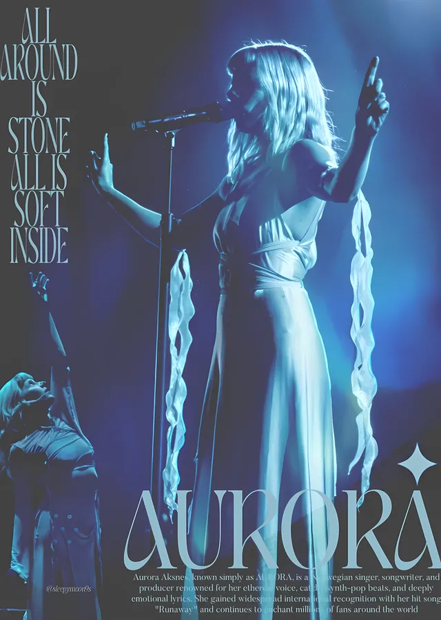 AURORA: Işıklı Konser Çizimi metal tablo