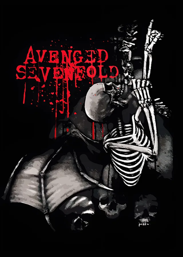 Avenged Sevenfold Gri İskelet metal tablo