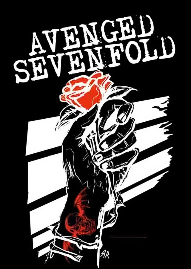 Avenged Sevenfold - Gül ve Yumruk metal tablo