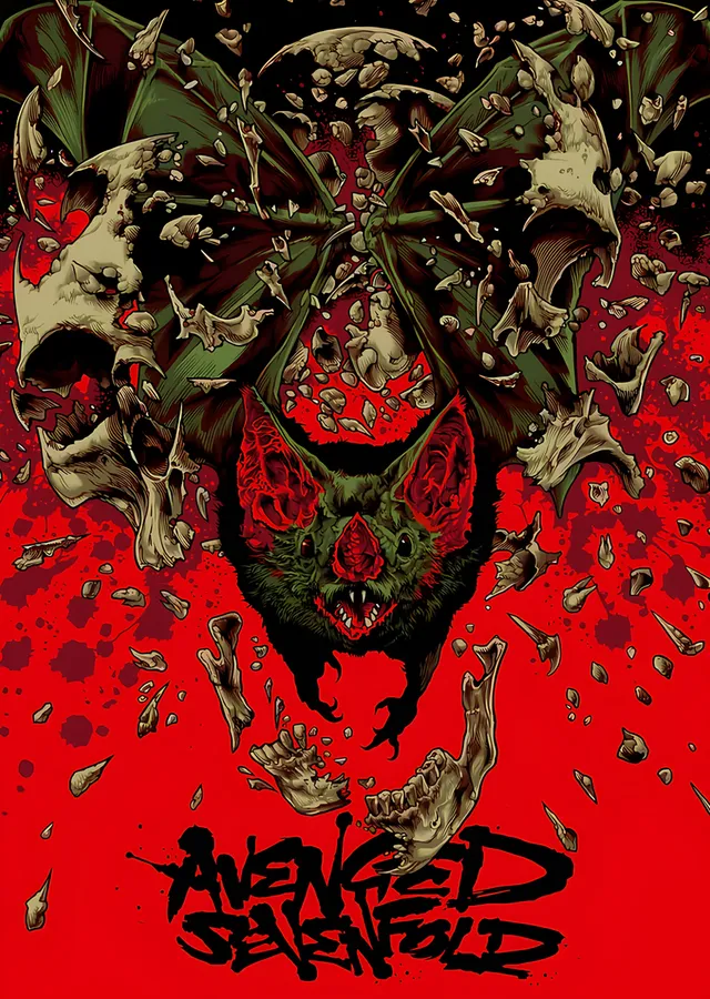 Avenged Sevenfold Kırmızı Kafatasları metal tablo