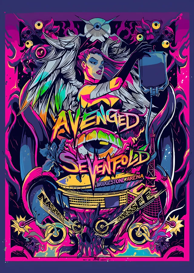 Avenged Sevenfold Konser Afişi metal tablo