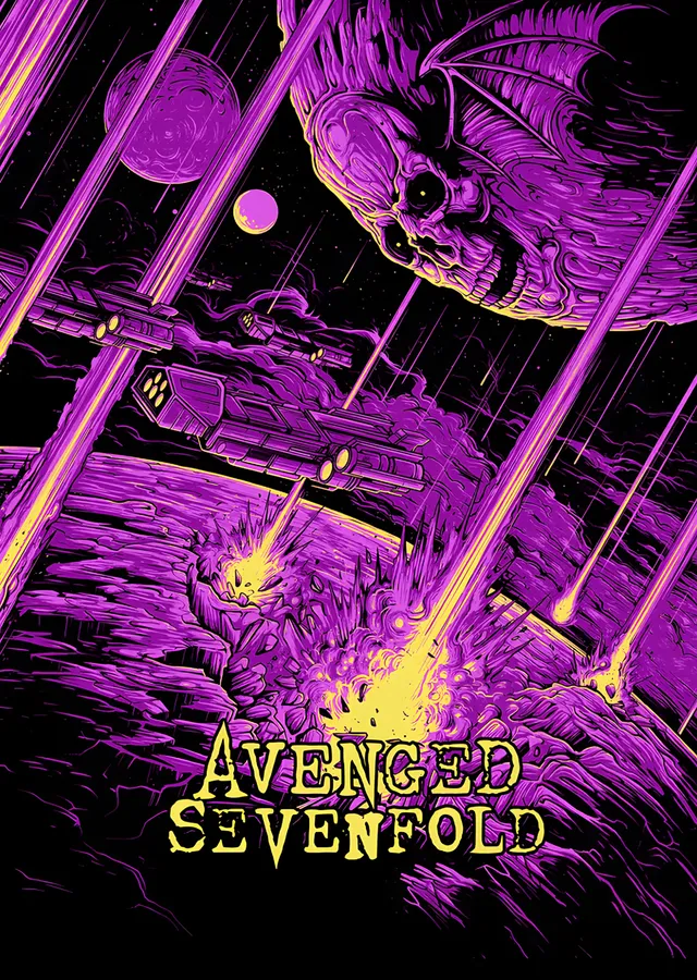 Avenged Sevenfold Mor Uzay Savaşı metal tablo