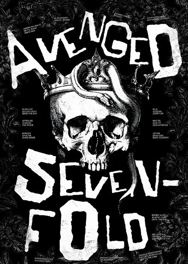 Avenged Sevenfold - Taçlı Kafatası metal tablo