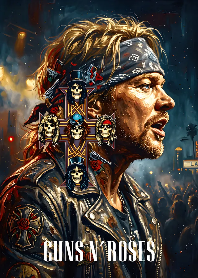 Axl Rose - Haçlı Kolye metal tablo