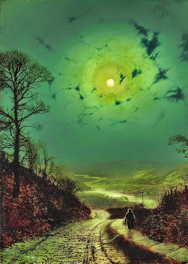 Ay Işığı, Wharfedale - John Atkinson Grimshaw metal tablo