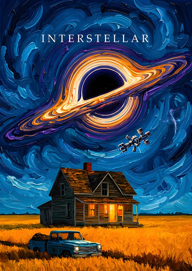 Interstellar: Yıldızlı Gece Kara Delik metal tablo