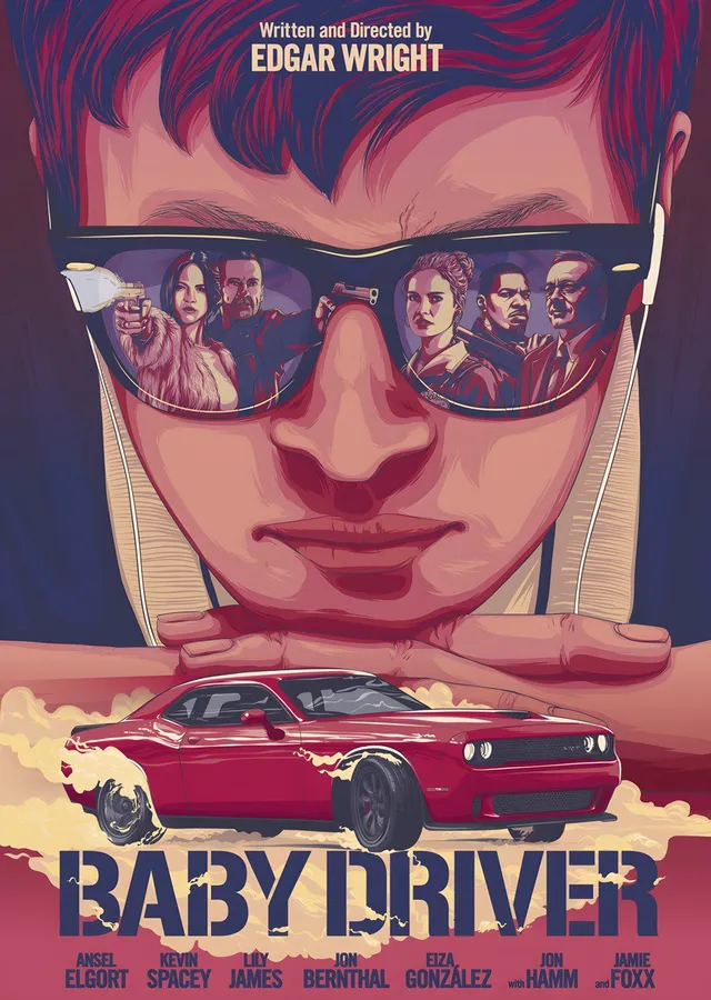 Baby Driver Gözlük Yansıması metal tablo